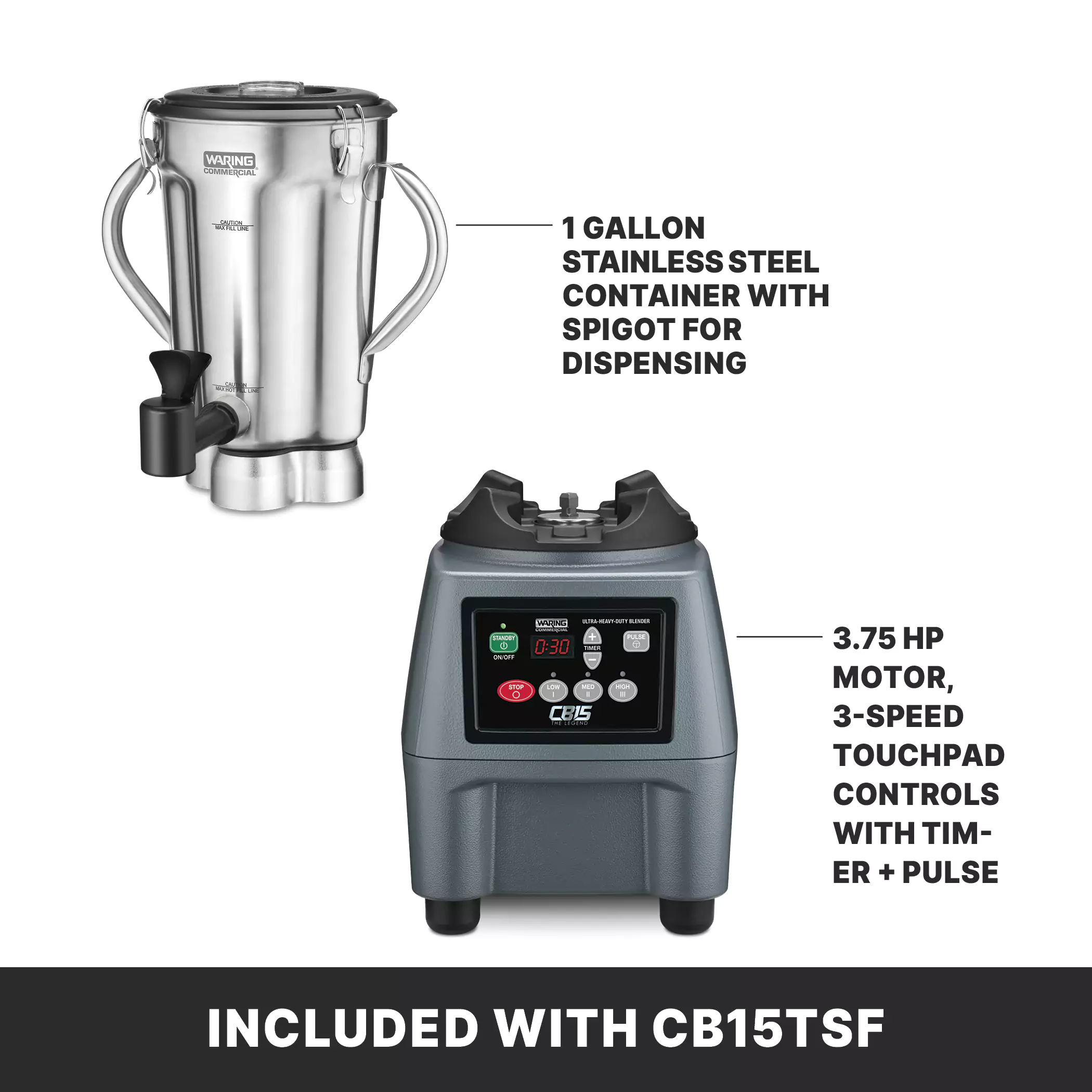 The Legend One-Gallon Food Blender with Spigot and Timer